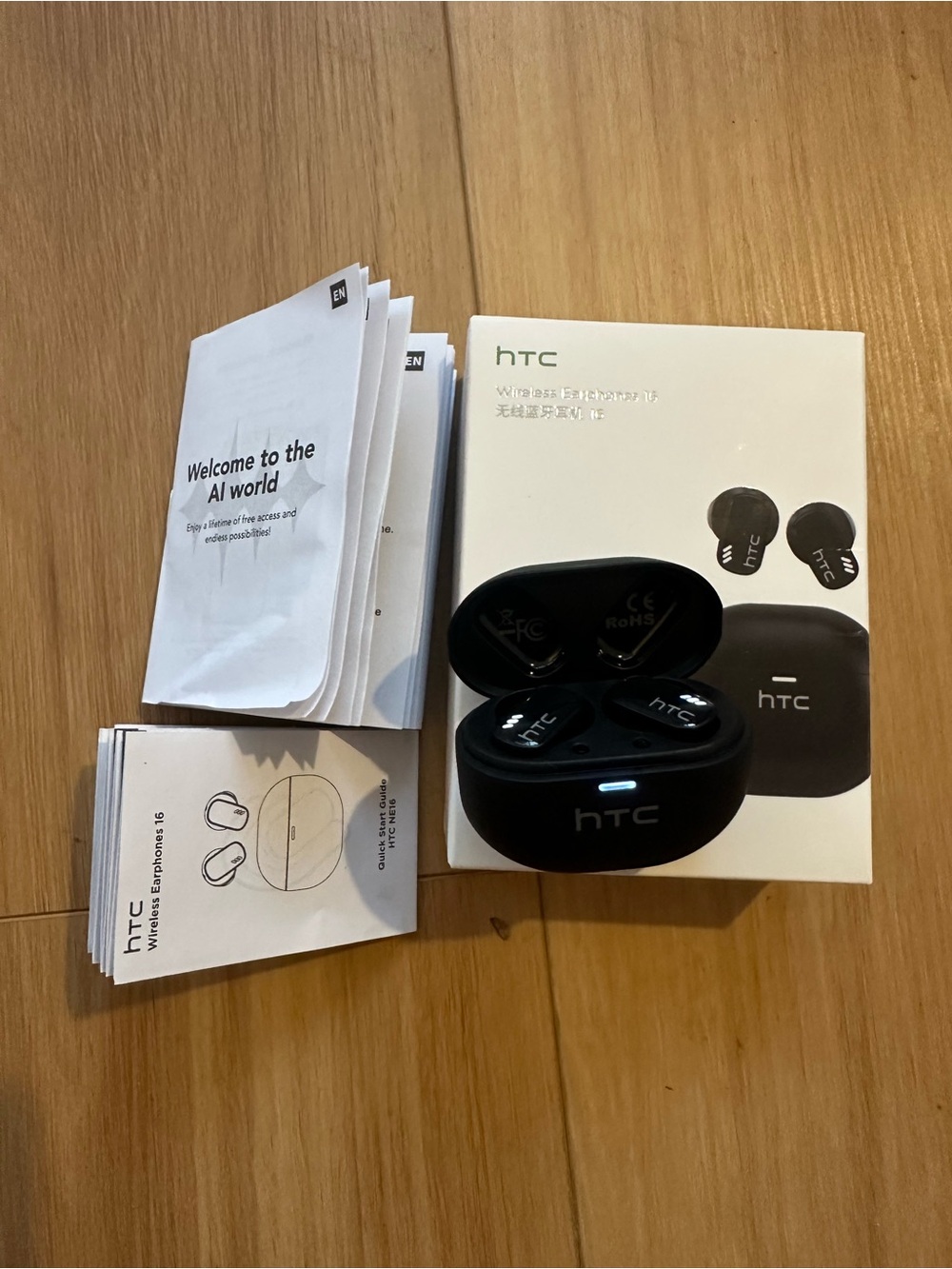 HTC True Wireless Earbuds in Black with Charging Case with Ai Live Translator